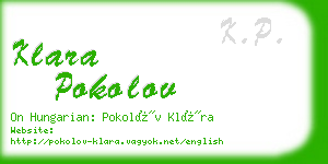 klara pokolov business card